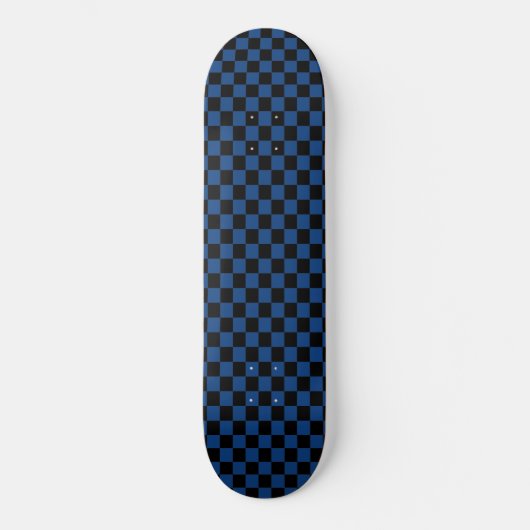 Classic Black & Blue Schachbrett Skateboard (Vorderseite)