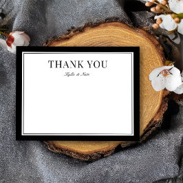 Classic Black Border Wedding Vielen Dank Dankeskarte