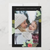 Classic Black Botanical Frame Foto Weihnachten (Vorderseite)