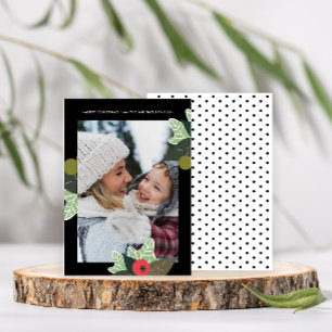Classic Black Botanical Frame Foto Weihnachten