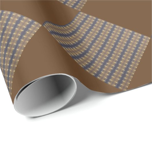 Classic Black Brown Gold Streifen und Plätze Geschenkpapier (Rolleneckpunkt)