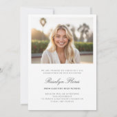 Classic Black Calligraphy Abschluss Ankündigung (Rückseite)