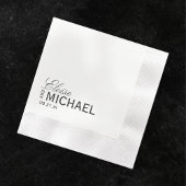 Classic Black Calligraphy Formal Wedding Serviette