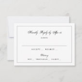 Classic Black Calligraphy Monogram Frame Wedding RSVP Karte (Vorderseite)