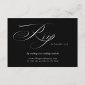 Classic Black Calligraphy Wedding Website QR CODE RSVP Karte (Vorderseite)