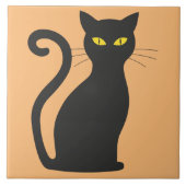 Classic Black Cat Keramik Tile Fliese (Vorderseite)