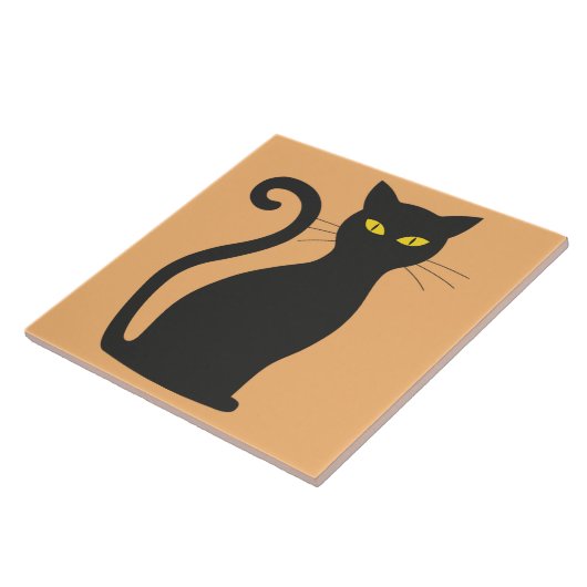 Classic Black Cat Keramik Tile Fliese (Seite)