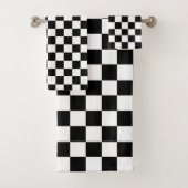 Classic black checkerboard badhandtuch set (Insitu)