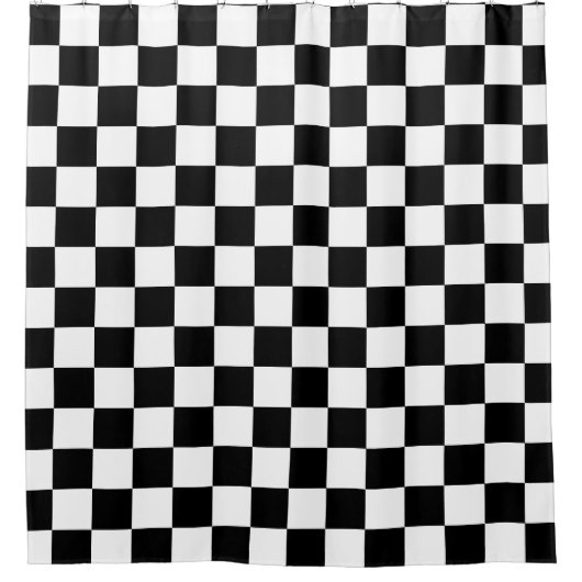 Classic black checkerboard duschvorhang (Vorderseite)