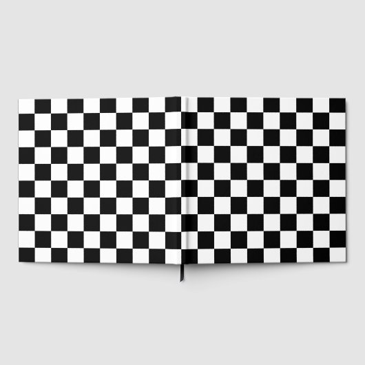 Classic black checkerboard gästebuch (Voll)