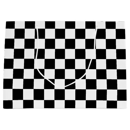 Classic black checkerboard große geschenktüte (Vorderseite)