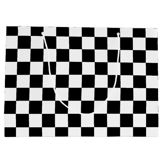Classic black checkerboard große geschenktüte (Rückseite)