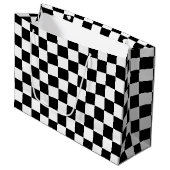 Classic black checkerboard große geschenktüte (Vorderseite Schrägansicht)
