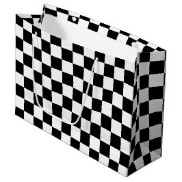 Classic black checkerboard große geschenktüte