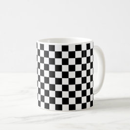 Classic black checkerboard kaffeetasse