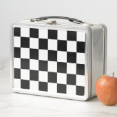 Classic black checkerboard metall brotdose (Beispiel)