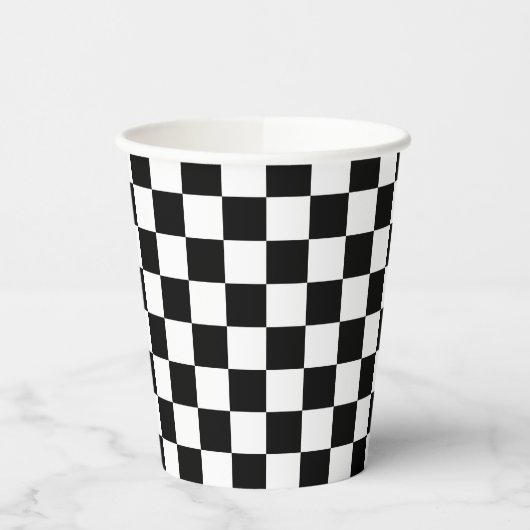 Classic black checkerboard pappbecher (Links)