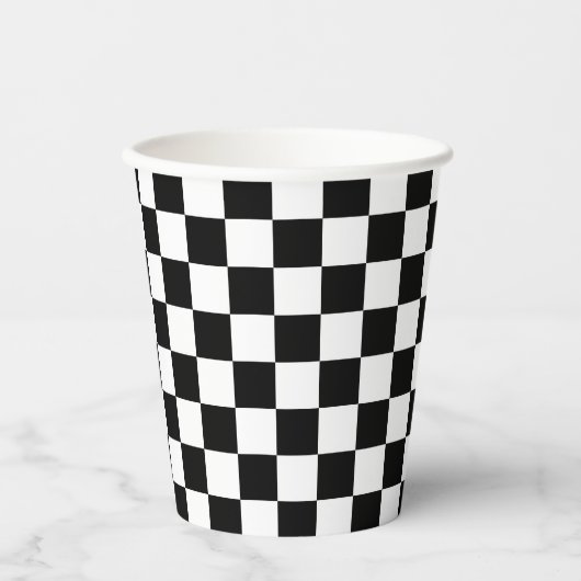 Classic black checkerboard pappbecher (Vorderseite)