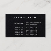 Classic Black Custom Beruflich Class Clean Visitenkarte (Rückseite)