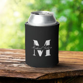 Classic Black | Custom Monogram Wedding Groomsmen  Dosenkühler