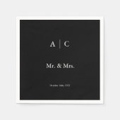 Classic Black Customized Wedding Cocktail Napkin Serviette (Vorderseite)