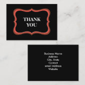 Classic Black Danke Business Card Visitenkarte (Vorne/Hinten)
