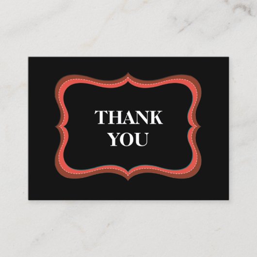 Classic Black Danke Business Card Visitenkarte (Vorderseite)