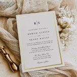 Classic Black & Ecru Border Monogram Wedding Folieneinladung<br><div class="desc">Eine elegante Goldfolie und ein originelles Monogramm-Detail in knusprigem Schwarz bilden einen schönen Kontrast zu den reichen cremefarbenen Elfenbein-Ton dieser ekru Hochzeitseinladungen. Eine zeitlose Wahl für elegante Hochzeiten,  mit schönen traditionellen Schriften und einem Format-Layout.</div>