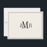 Classic Black & Ecru Mit Monogramm Wohnung Dankeskarte<br><div class="desc">Klassische,  elegante,  berufliche,  fette Briefe mit Monogramm Dankeschön-Karte,  ideal für Geschäftskorrespondenz. Das sind flache Mitteilungskarten. Wenn Sie geklappte Karten gewollt haben,  gehen Sie zum unteren Ende der Seite,  wo es steht "Transfer dieses Design" und wählen Sie Geflossen danke Karte.</div>