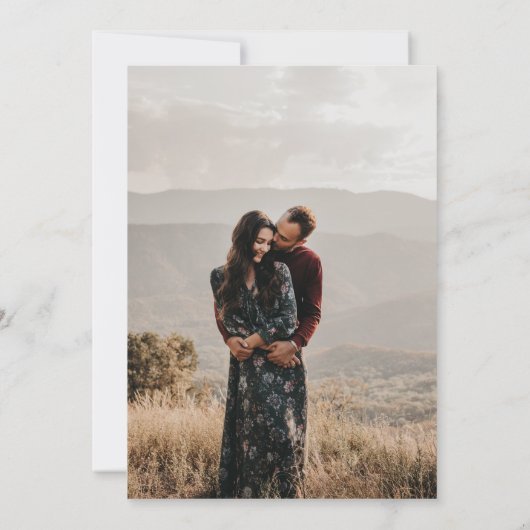 Classic Black & Ecru Monogram Foto Save The Date (Rückseite)