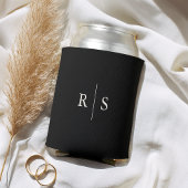 Classic Black & Ecru Monogram Wedding Dosenkühler