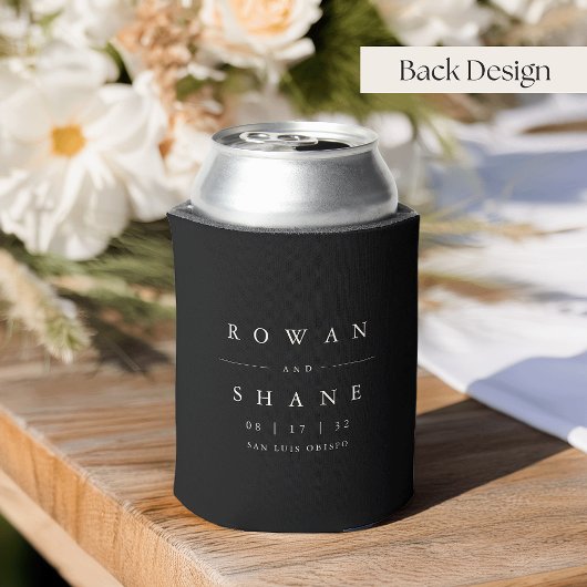 Classic Black & Ecru Monogram Wedding Dosenkühler