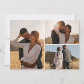 Classic Black & Ecru Monogram Wedding Foto Dankeskarte (Rückseite)