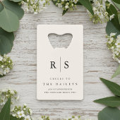 Classic Black & Ecru Monogram Wedding Geldbeutel Flaschenöffner