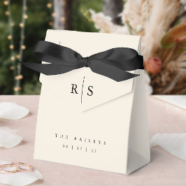 Classic Black & Ecru Monogram Wedding Geschenkschachtel
