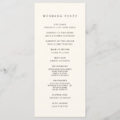 Classic Black & Ecru Monogram Wedding Programm (Rückseite)
