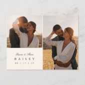 Classic Black & Ecru Monogram Wedding Vielen Dank Postkarte (Vorderseite)