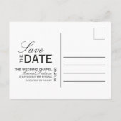 Classic Black Editorial Photo Save the Date Ankündigungspostkarte (Rückseite)