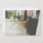 Classic Black Editorial Wedding Photo Thank You Dankeskarte (Vorderseite)