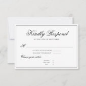 Classic Black Elegant Calligraphy Minimalistisch RSVP Karte (Vorderseite)