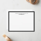 Classic Black Elegante Beruflich Einfach Vintag Mitteilungskarte (Vorderseite/Rückseite Beispiel)