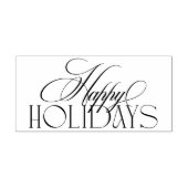 Classic Black Evergreen Elegance Happy Holidays Gummistempel (Prägung)