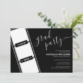Classic Black Filmstrip Foto Collage Abschluss Einladung (Stehend Vorderseite)