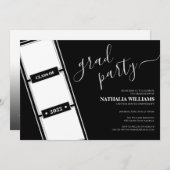 Classic Black Filmstrip Foto Collage Abschluss Einladung (Vorne/Hinten)
