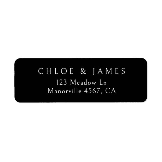 Classic Black First Names Wedding Rücksendeadresse (Vorne)