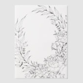 Classic Black Floral Overlay Wreath Pergament Einladungen (Vorderseite)