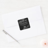 Classic Black Foil Ingredients Labels Quadratischer Aufkleber (Umschlag)