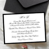Classic Black Frame formale Monogram Wedding Einladung