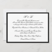 Classic Black Frame formale Monogram Wedding Einladung (Vorderseite)