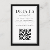 Classic Black Frame Wedding Details QR Code Begleitkarte (Vorderseite)